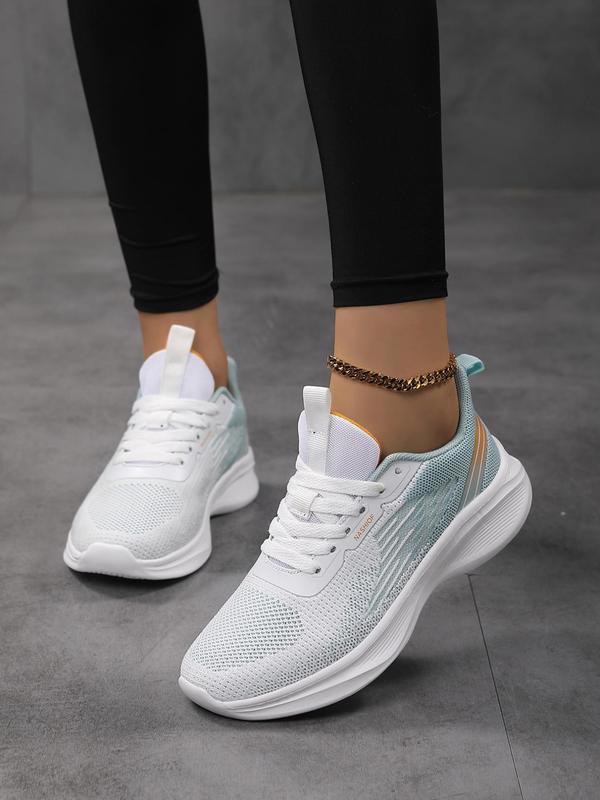 Women's Fashion Lace Up Low Top Sneakers, 1 Pair Casual Comfortable Breathable Sports Running Shoes, All-match Basic Shoes for Daily Wear