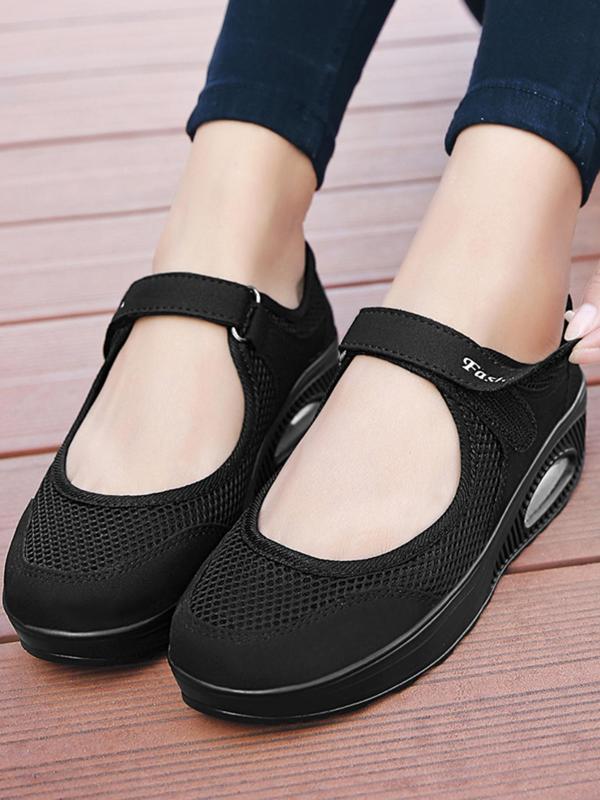 Women's Summer 2024 Letter Pattern Low Top Sneakers for Beach Holiday Vacation, Round Toe Slip on Shoes for Outdoor, Breathable Non-slip Walking Shoes