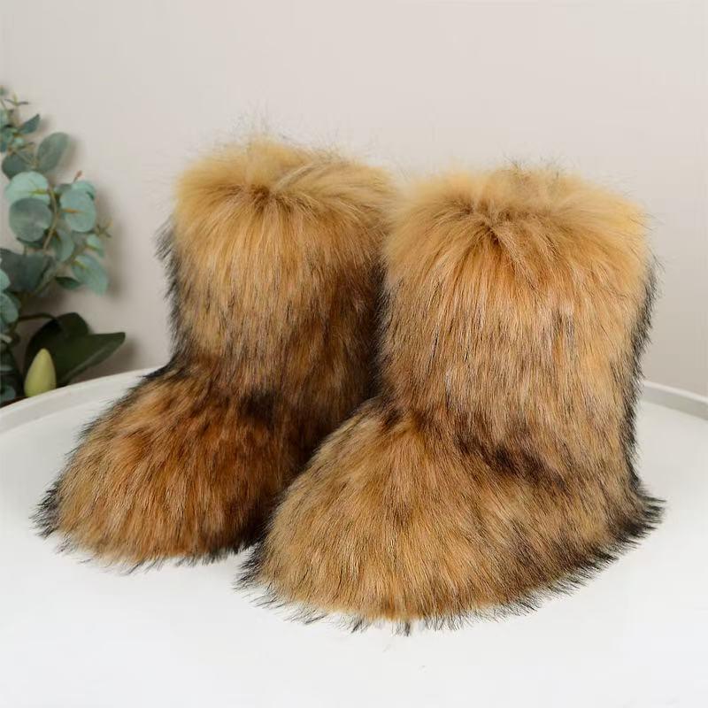 Cozy Faux Fur High-Top Boots - Soft Plush Lined, Warm, Comfortable, Fuzzy, Snow-Ready, Y2k-Inspired Winter Boots for Women - Perfect for Cold Weather, Casual Outings, and Trendy Fashion Statements slippershoes