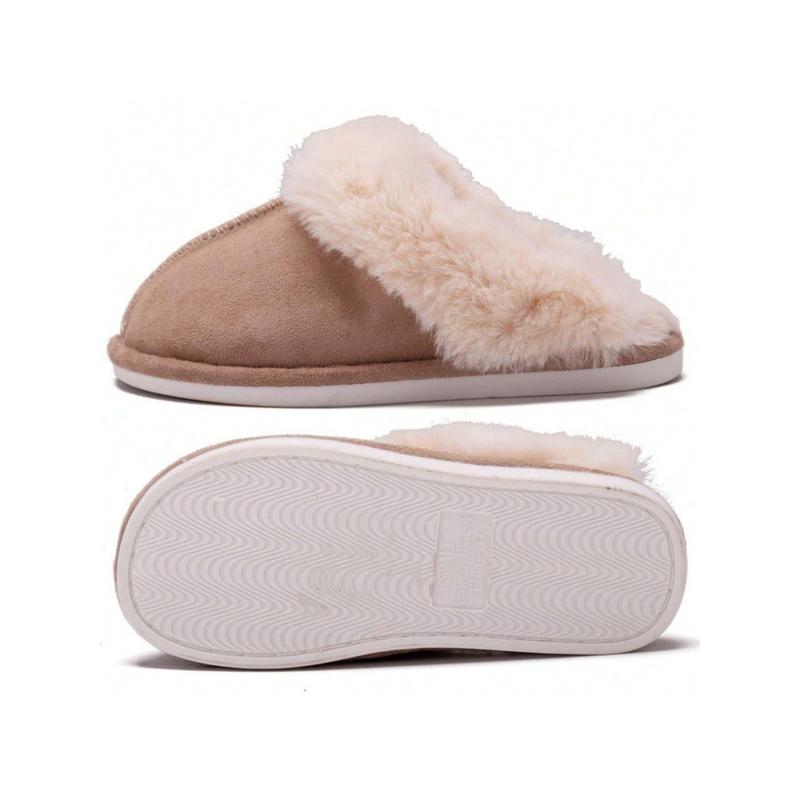 Womens Slipper Fluffy Soft Warm Slip On House Slippers,Anti-Skid Cozy Plush For Indoor Outdoor Pull-On