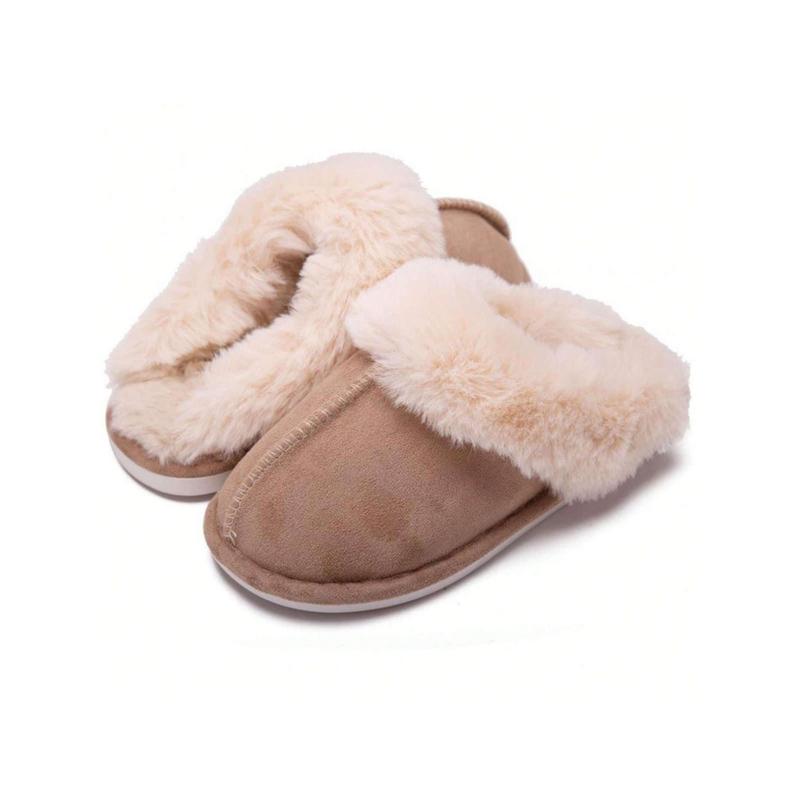 Womens Slipper Fluffy Soft Warm Slip On House Slippers,Anti-Skid Cozy Plush For Indoor Outdoor Pull-On