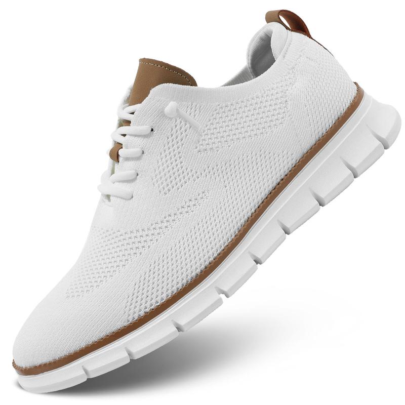 Men's Walking Tennis Casual Shoes Fashion Dress Sneakers Mesh Business Oxfords Work Lightweight Soft Sole zapatos White