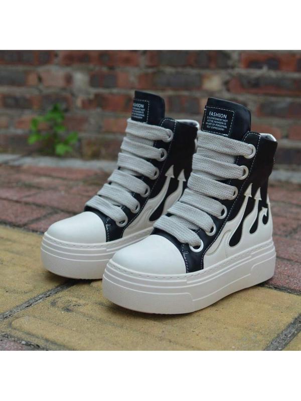 Women's Fashionable High Top Platform Sneakers With Thick Soles And Wide Straps For Casual Wear Shoe Walking Shoes