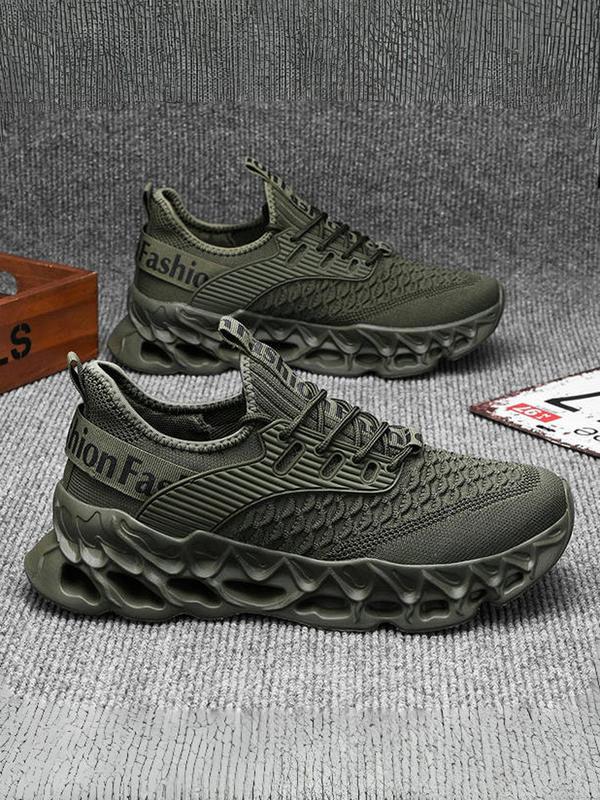 Men's Sporty Lace Up Running Shoes, Casual Comfortable Breathable Thick Sole Shoes, Trendy All-match Sneakers for Daily Wear