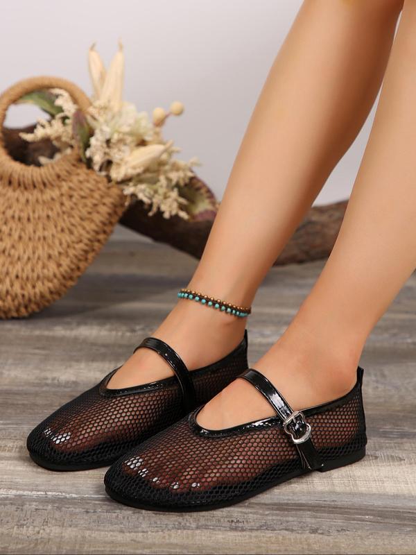 Women's Fashionable Round Toe Flat Sandals, Casual Lightweight Comfortable Mesh Sandals for Daily Wear, Minimalist All-match Commuting Shoes for Women & Girls