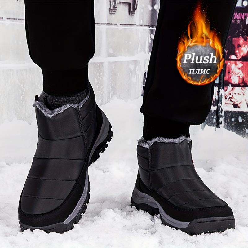 Winter Snow Boots - Slip-On, Waterproof & Non-Slip, Warm Fleece Lining, Comfortable Outdoor Footwear for Men and Women