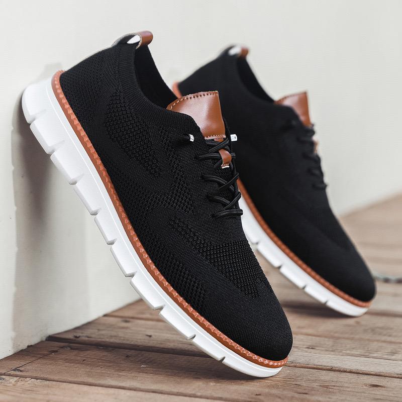 Men’s Mesh Sneakers Oxfords Business Casual Walking Shoes Tennis Comfortable, Sporty Lightweight Breathable Running Shoes For Exercise & Daily Wear