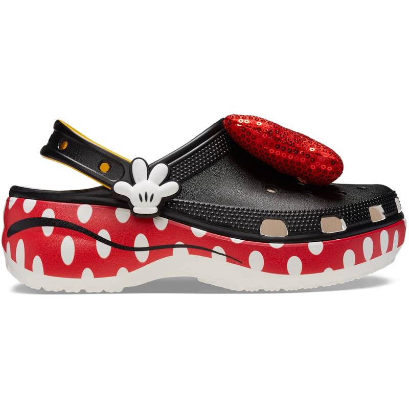 Crocs Women's Disney Minnie Mouse Classic Platform Clogs with Sequin Bow