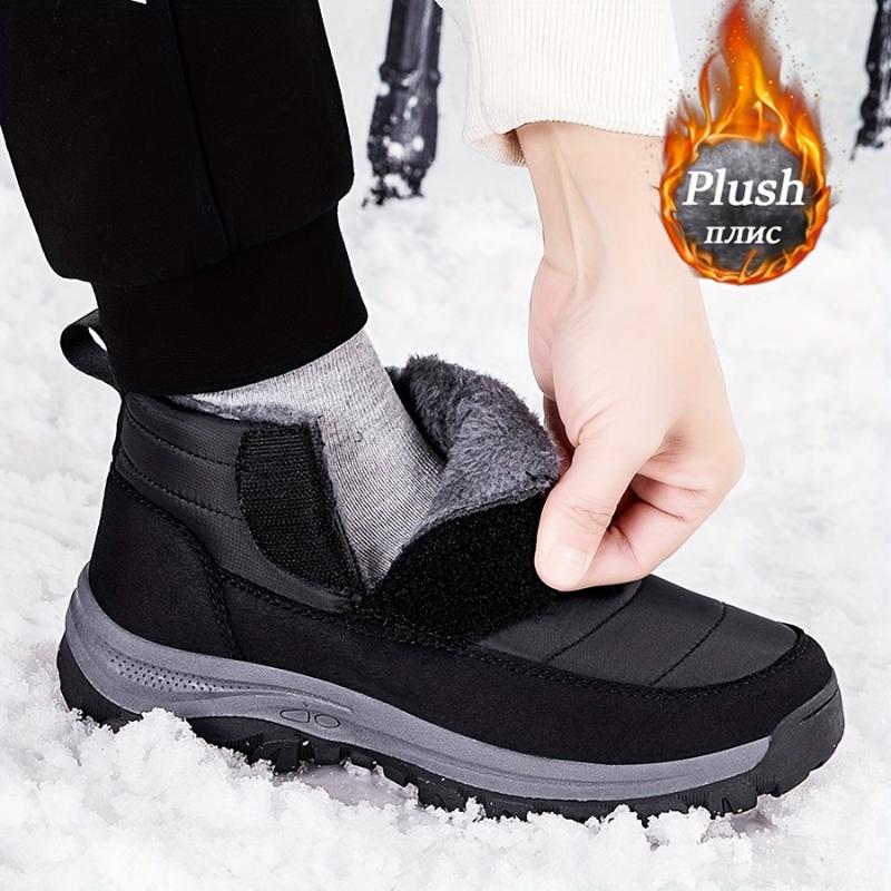 Winter Snow Boots - Slip-On, Waterproof & Non-Slip, Warm Fleece Lining, Comfortable Outdoor Footwear for Men and Women