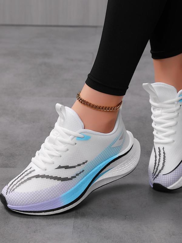 Women's Colorblock Lace Up Running Shoes, Casual Breathable Comfortable Sports Shoes, Female All-match Round Toe Shoes for Daily Wear