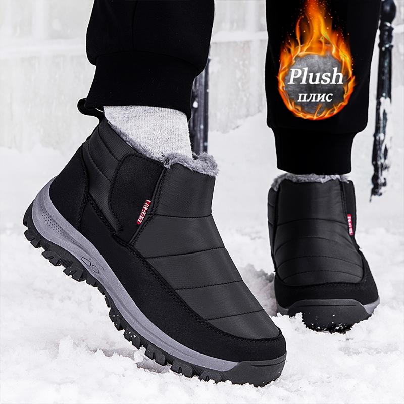 Winter Snow Boots - Slip-On, Waterproof & Non-Slip, Warm Fleece Lining, Comfortable Outdoor Footwear for Men and Women