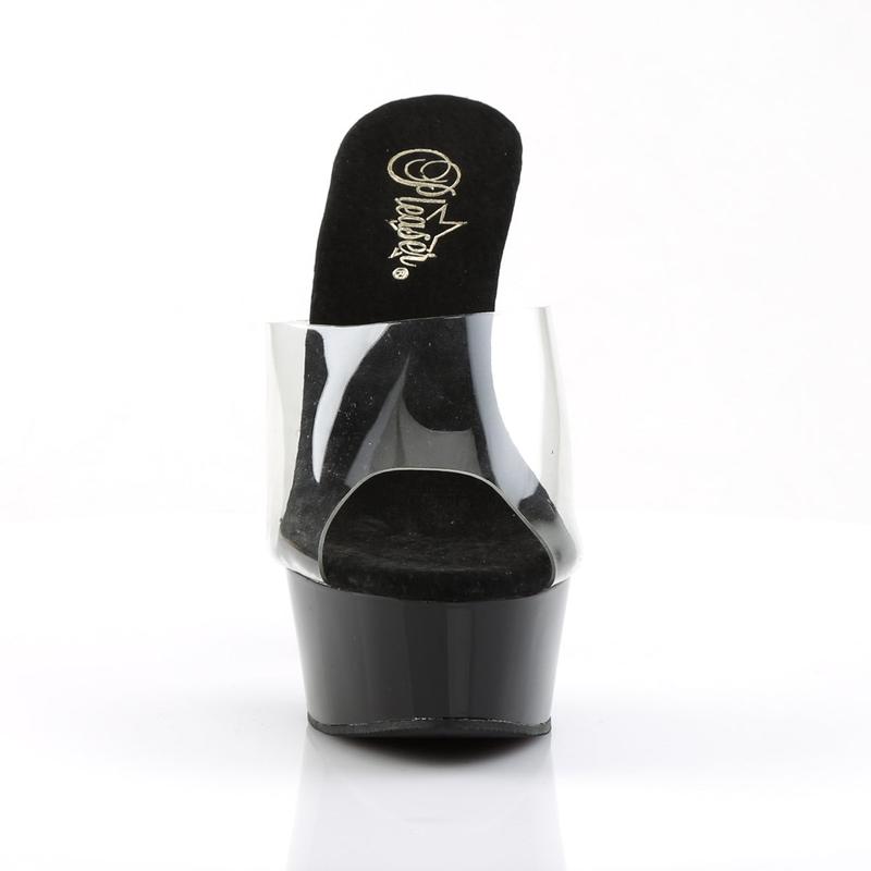 Pleaser Delight-601 Womens Slides in Clear Black