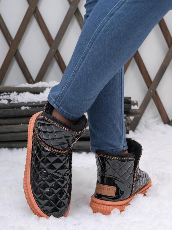 Women's Fashionable Quilted Design Snow Boots, Casual Comfortable Warm Snow Boots for Winter, Non-slip Platform Boots for Outdoor