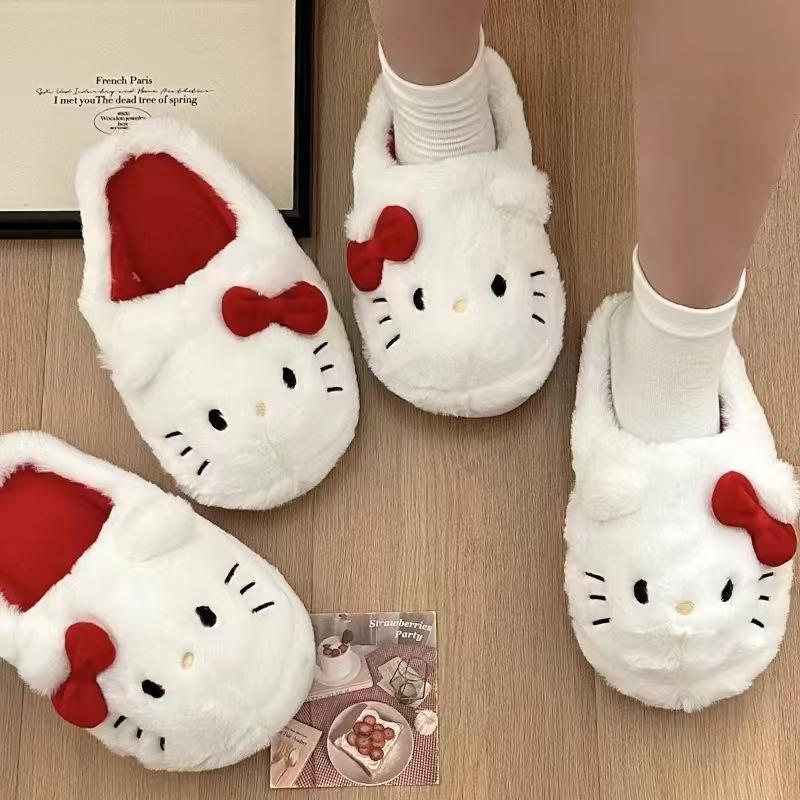 Kawaii Plush Slippers  Cute Student Autumn Winter Bedroom Soft Padded Plush Bedroom Aldult Shoes Girls Xmas