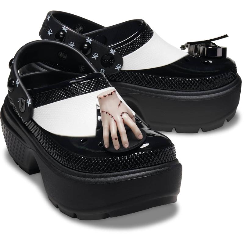 Crocs Unisex Adult Wednesday Addams Stomp Platform Clogs, Slip On Platform Shoes for Women and Men