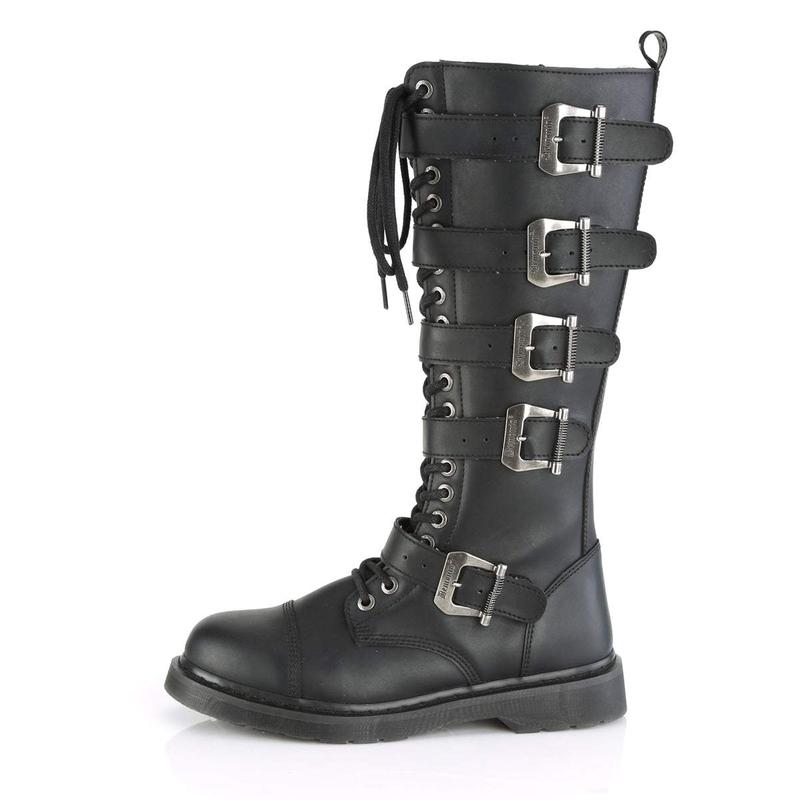 Demonia Men's Bolt-425 Black Vegan Leather Knee-high Boots