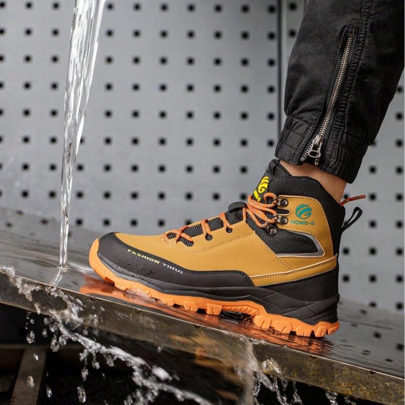 Men's Steel Toe Shoes Waterproof Soft Durable Work Boots Indestructible Comfortable Safety Shoes Anti-Slip Work Shoes