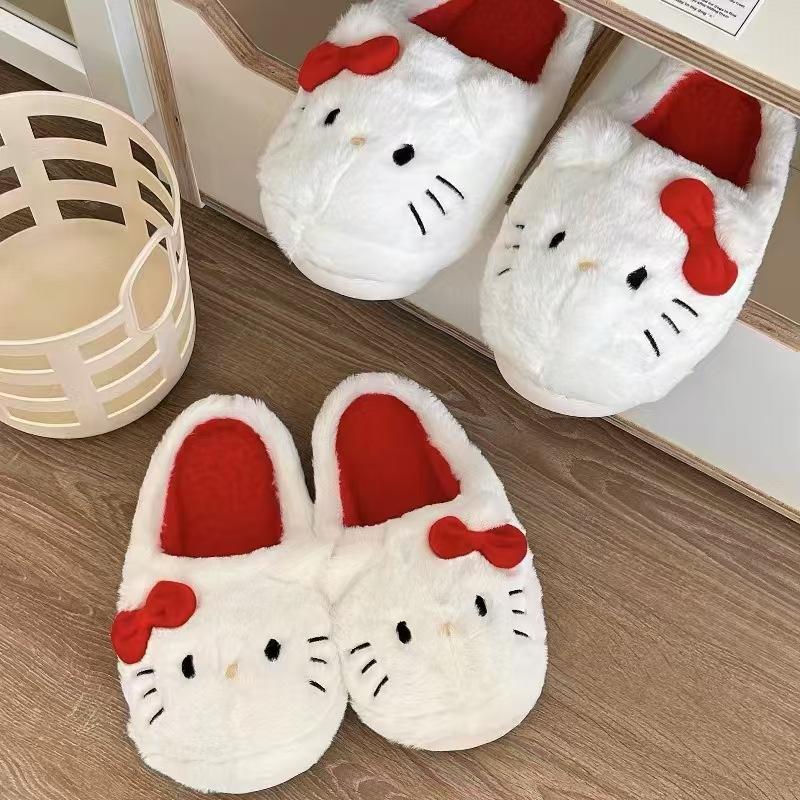 Kawaii Plush Slippers  Cute Student Autumn Winter Bedroom Soft Padded Plush Bedroom Aldult Shoes Girls Xmas