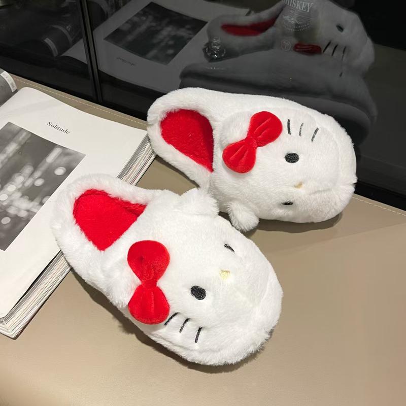 Kawaii Plush Slippers  Cute Student Autumn Winter Bedroom Soft Padded Plush Bedroom Aldult Shoes Girls Xmas