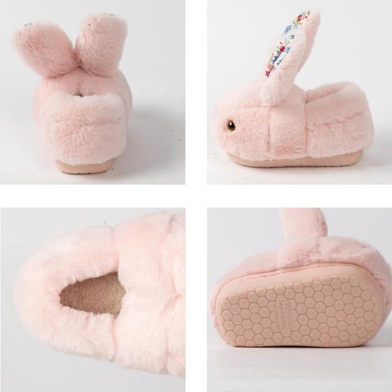 Slippers House Shoes Cute with Bunny Design Plush Indoor Slippers Non-Slip Footwear Women Girl Comfort