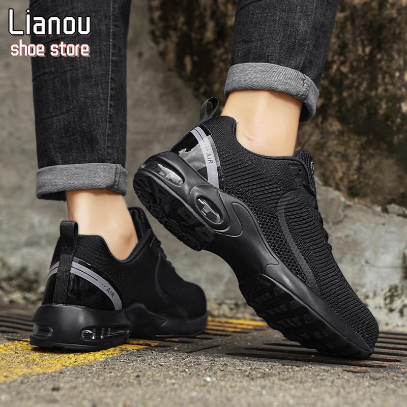 Steel - toed sports shoes with air cushion anti - piercing wear - resistant safety shoes outdoor anti - impact works sports shoes anti-toe injury Closed Trainer Footwear Sneaker Runner Running Comfort labor protection anti-puncture work