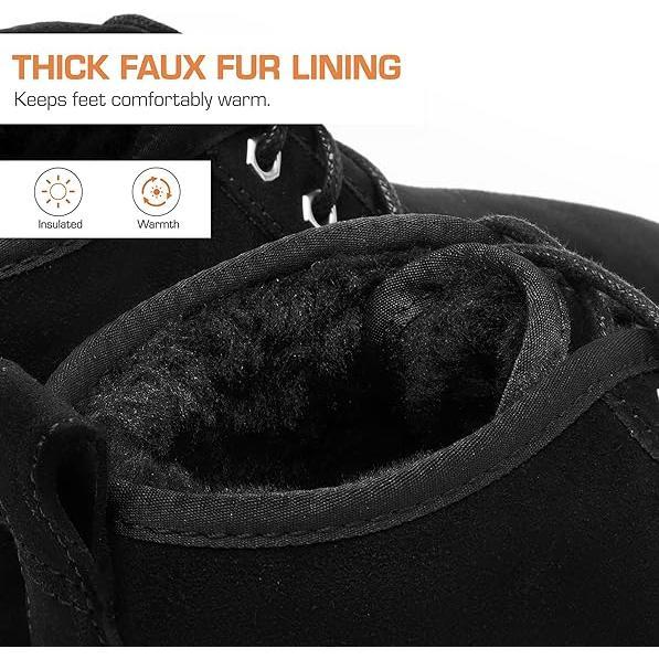 Dream Pairs [FuzzyGo] Women's Cozy Ankle Winter Boots Genuine Suede Leather Faux Fur Lace Up Snow Warm Comfort Short Bootie