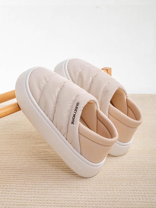 Women's Minimalist Letters Design Home Slippers, Casual Soft Comfortable Home Slippers, Warm Slippers for Indoor & Outdoor Use for Winter