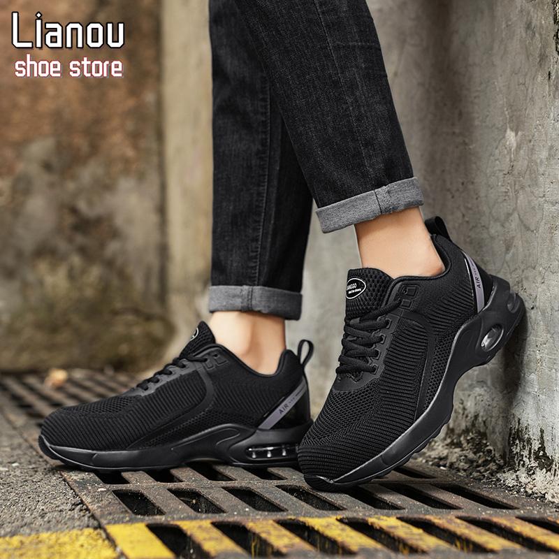 Steel - toed sports shoes with air cushion anti - piercing wear - resistant safety shoes outdoor anti - impact works sports shoes anti-toe injury Closed Trainer Footwear Sneaker Runner Running Comfort labor protection anti-puncture work