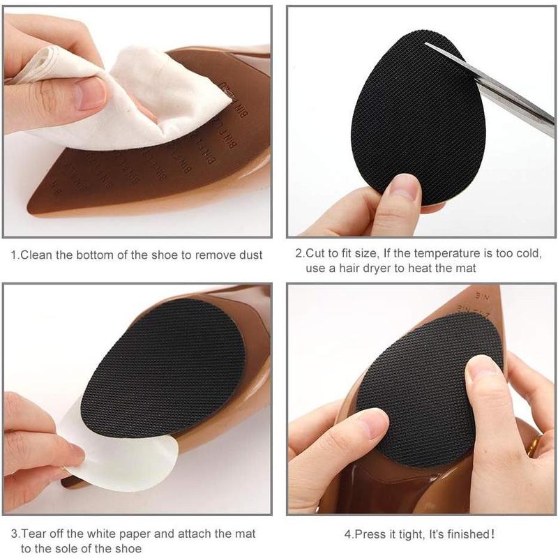 12PCS Non-Slip Shoe Pads for Bottom of Shoes, Premium Rubber Self Adhesive Anti-Slip Shoe Grips Stickers, High Heels Non-Skid Sole Protector