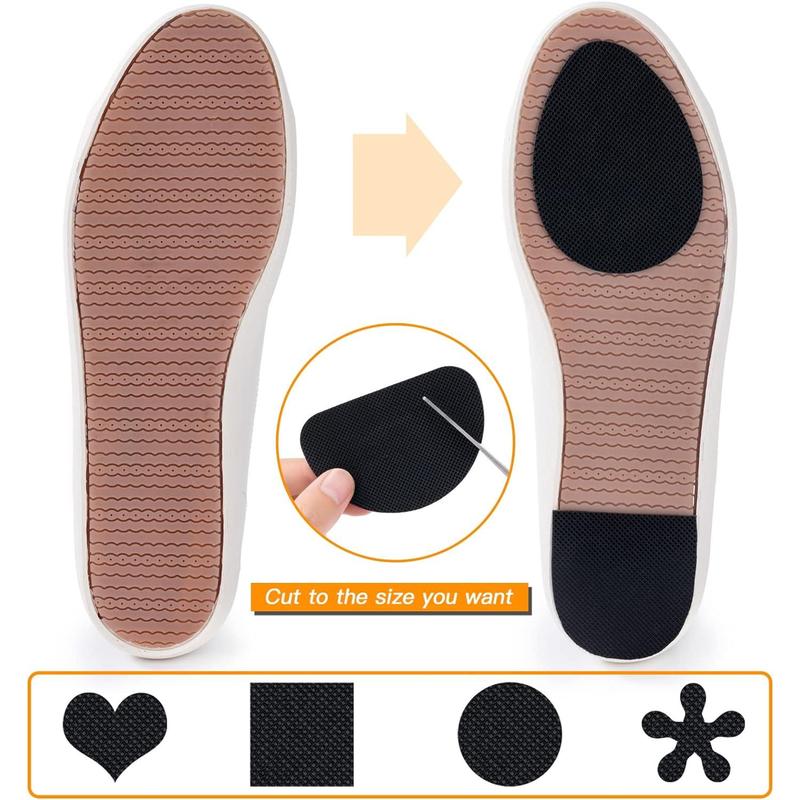 12PCS Non-Slip Shoe Pads for Bottom of Shoes, Premium Rubber Self Adhesive Anti-Slip Shoe Grips Stickers, High Heels Non-Skid Sole Protector