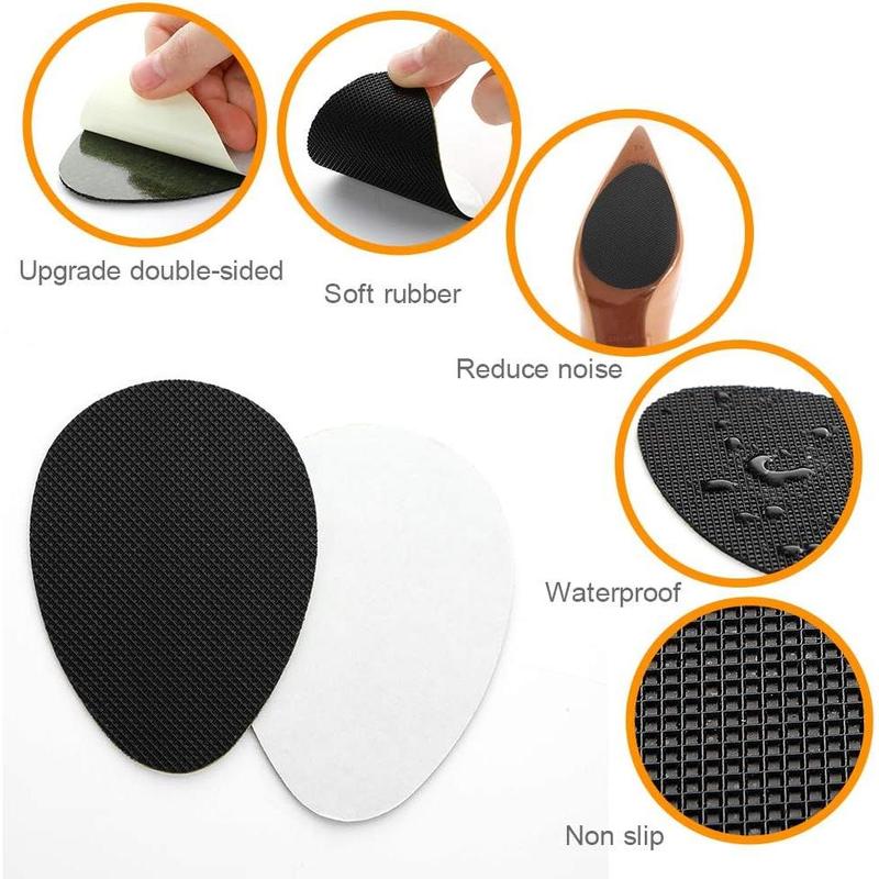 12PCS Non-Slip Shoe Pads for Bottom of Shoes, Premium Rubber Self Adhesive Anti-Slip Shoe Grips Stickers, High Heels Non-Skid Sole Protector