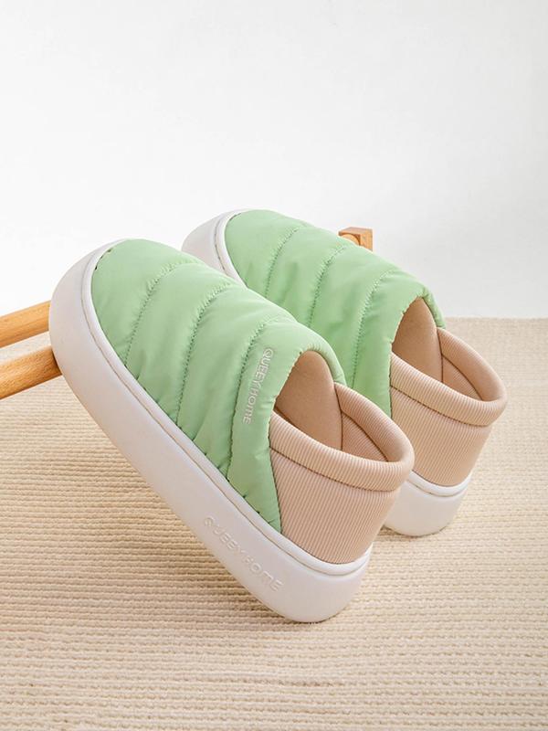 Women's Minimalist Letters Design Home Slippers, Casual Soft Comfortable Home Slippers, Warm Slippers for Indoor & Outdoor Use for Winter