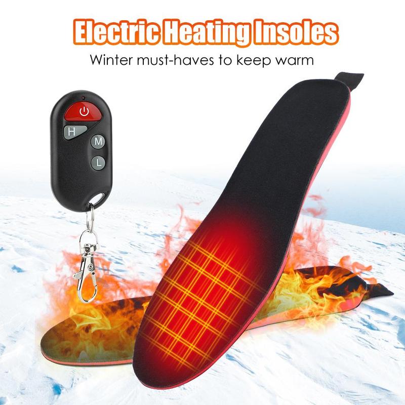 Electric Heated Insoles, 1 Pair Rechargeable Foot Warmer with 3 Temperature Settings, Shoe Insoles, Foot Accessories for Outdoor Camping Skiing Fishing Hunting, Foot Massager, Christmas, Christmas Gift