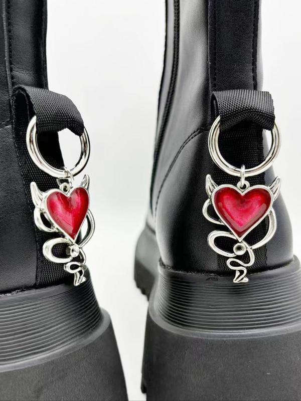 Punk Style Heart Shaped Pendant Decor Shoe Charms, Fashionable Gothic Style Shoes Decorations for Women & Men, Trendy All-match & Exquisite Shoes Charms for Birthday Gift