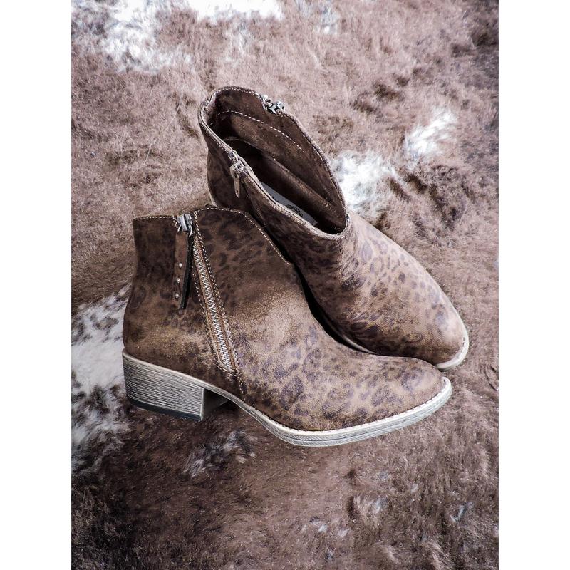 Charming Ankle Bootie in Taupe Leopard By Very G