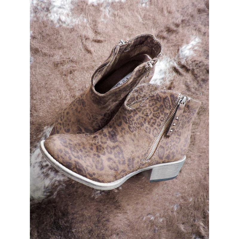 Charming Ankle Bootie in Taupe Leopard By Very G