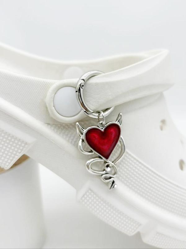 Punk Style Heart Shaped Pendant Decor Shoe Charms, Fashionable Gothic Style Shoes Decorations for Women & Men, Trendy All-match & Exquisite Shoes Charms for Birthday Gift