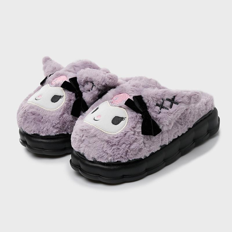 Clow M Cotton Slippers Autumn and Winter New Home Non-Slip Warm Sanrio Half Slippers Cotton Slippers Women's