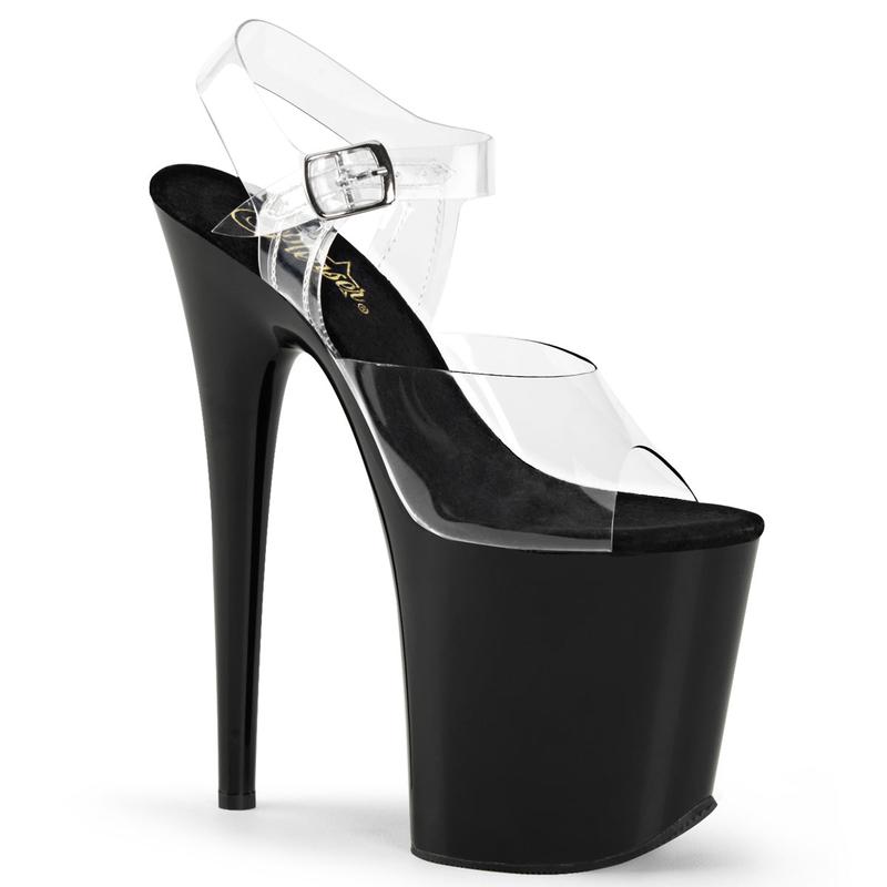 Pleaser Flamingo-808 Womens Sandals in Clear Black