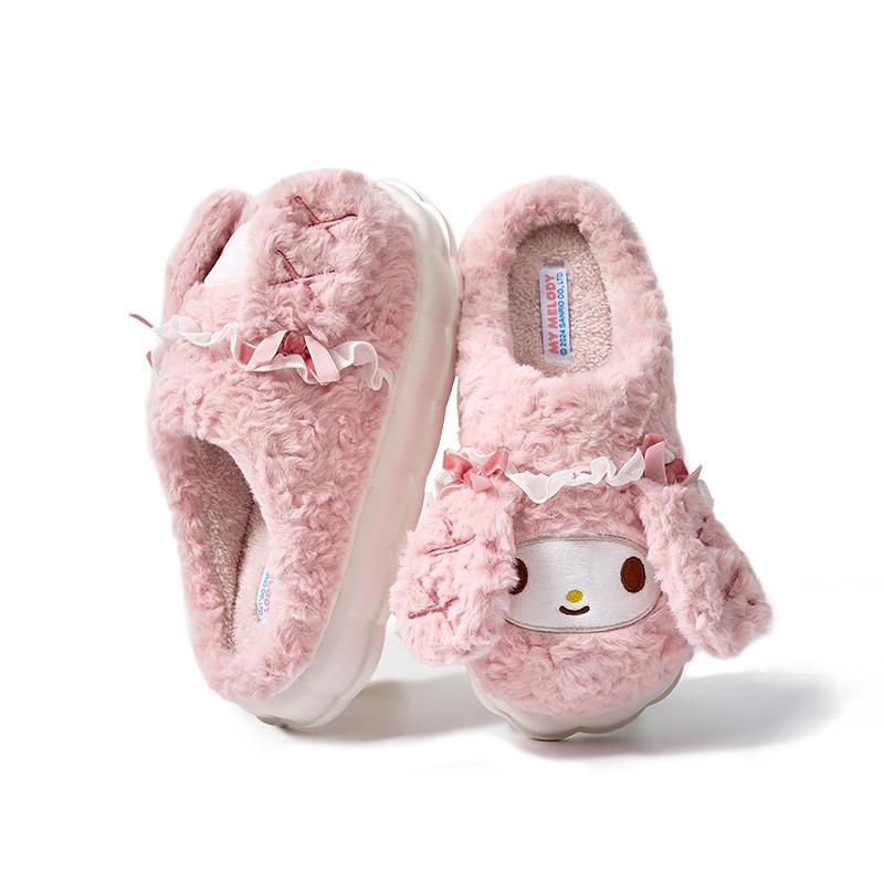 Clow M Cotton Slippers Autumn and Winter New Home Non-Slip Warm Sanrio Half Slippers Cotton Slippers Women's