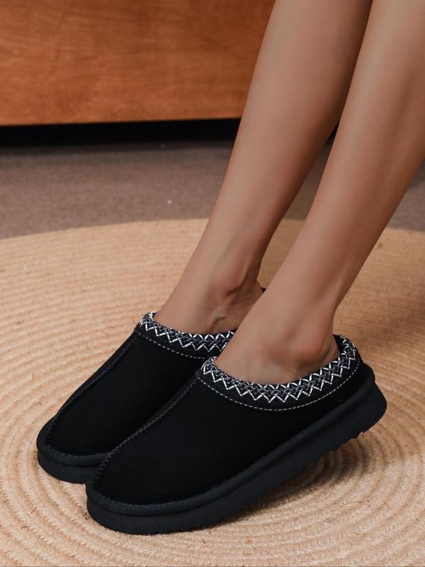 Women's Fashionable Plain Color Slippers, Casual Comfortable Home Slippers, Fluffy Soft Slippers for Indoor & Outdoor Wear