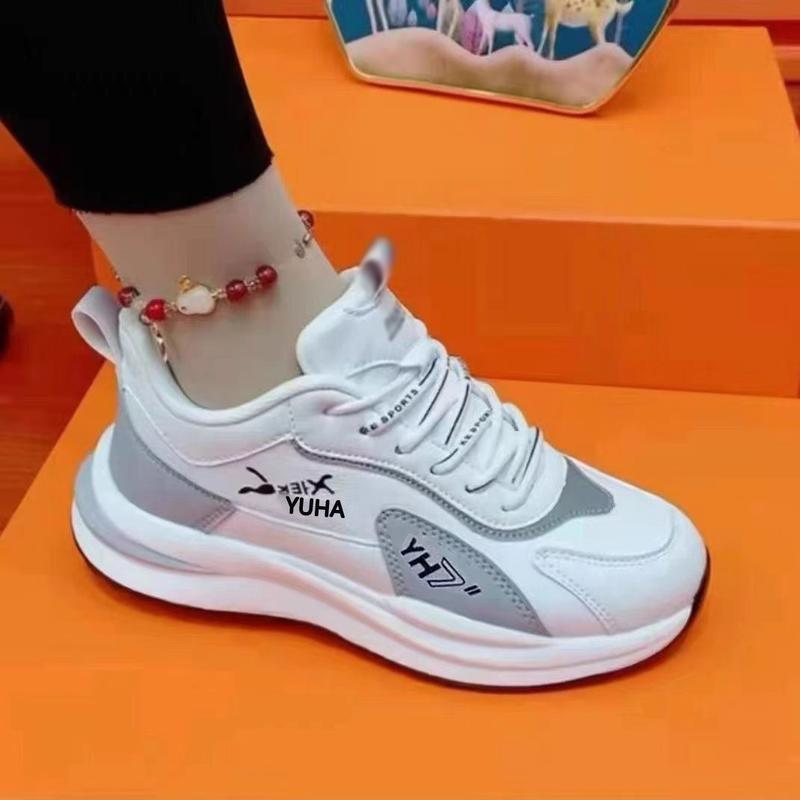 Couple's Leather Surface Sneakers Autumn 2024 New All-Matching Men's and Women's Same Style Casual and Lightweight Dad Shoes Wholesale