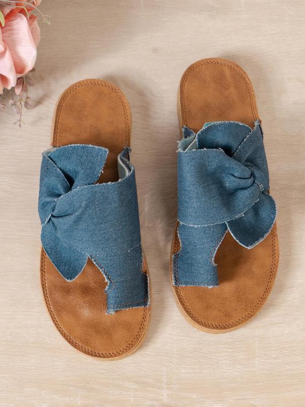 Women's Fashionable Bowknot Decorated Slip on Sandals, Casual Soft Sole Sandals for Summer, New Trendy Shoes for Daily Wear