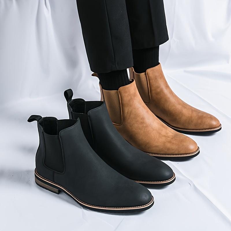 Men's Fashion Retro Chelsea Boots, Non-Slip High Top Casual Shoe Outdoor Spring and Autumn