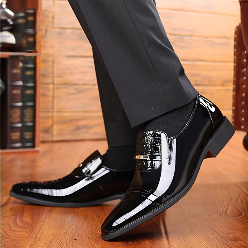 Men's Solid Color Business Shoes, Casual and Comfortable Antiskid Shoe, Middle-Aged Men's Shoes