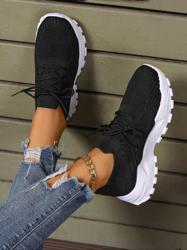 Women's Fashionable Lace Up Low Top Sneakers, Casual Designer Sneakers, Athletic Girls Footwear, Comfortable Breathable Lightweight Sports Running Shoes, All-match Basic Shoes for Daily Wear