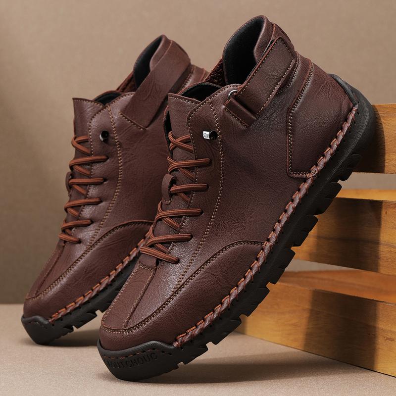 Unisex，Martin, outdoor boots, anti slip and wear-resistant high top casual shoes, suitable for all season Walking Shoes Footwear Closed Comfort Leather