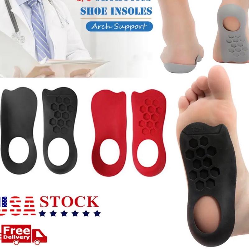 3 4 Orthotic Shoe Insoles Inserts Flat Feet High Arch Support Plantar Fasciitis Black M L