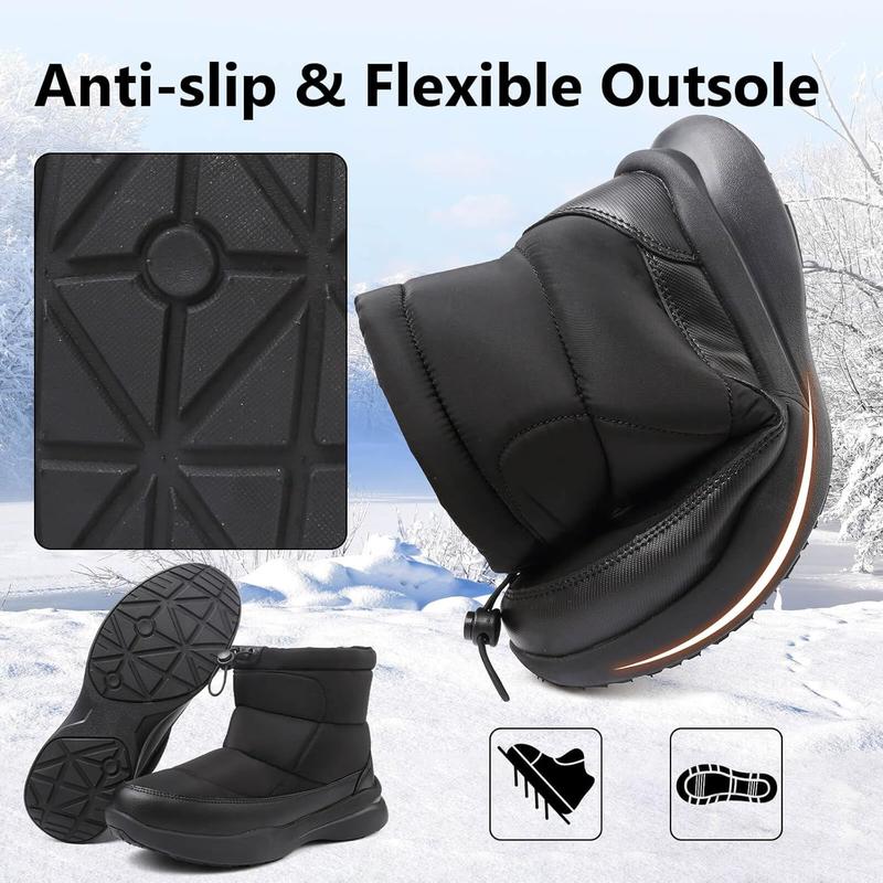 Men's Winter Snow Boots Warm Fur Lined Waterproof Anti Slip Warm Shoes