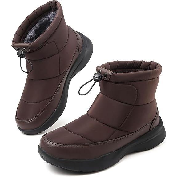 Men's Winter Snow Boots Warm Fur Lined Waterproof Anti Slip Warm Shoes